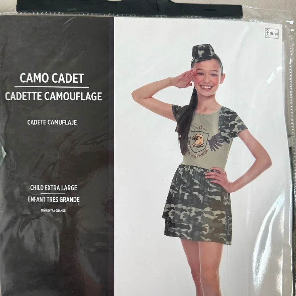 Camo Cadet Costume for Kids Size XLarge 10/14 Halloween Party